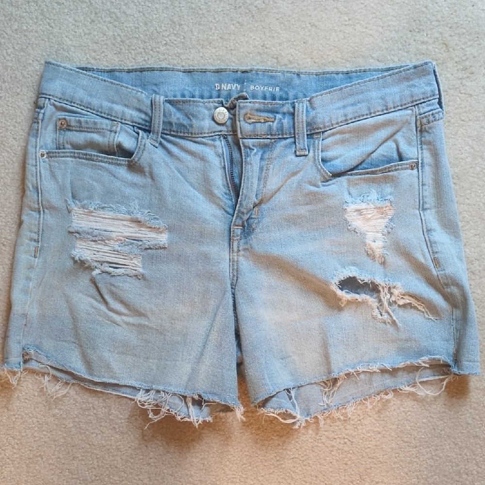 Old Navy Light Blue Distressed Denim Shorts